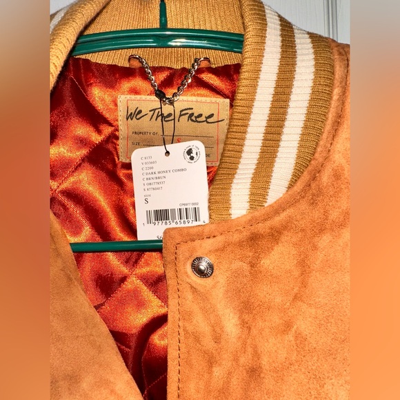 Free People For The Creative Spirit Leather Vintage Style Bomber Jacket - Picture 9 of 16